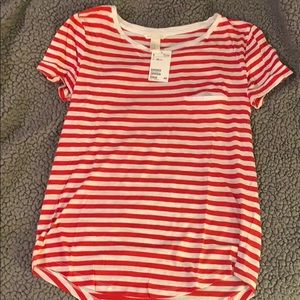 H&M basic red striped tee